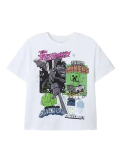 Minecraft T-shirt klar hvid dreng