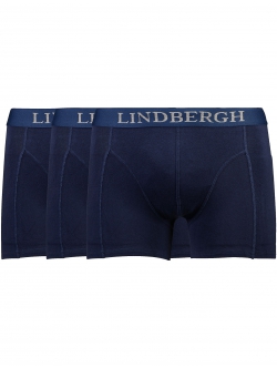 Lindbergh 3-pak navy bomuldsboxershorts til herre – aktive størrelser S, M, L, XL og XXL.