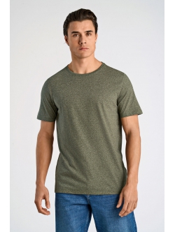 Lindbergh grøn/dusty army mix T-shirt til herre – størrelser XS, S, M, L, XL, XXL og XXXL