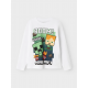 Name It Minecraft langærmet T-shirt i hvid til dreng