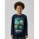 Name It Minecraft langærmet T-shirt i marineblå til dreng