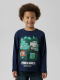Name It Minecraft langærmet T-shirt i marineblå til dreng