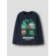 Name It Minecraft langærmet T-shirt i marineblå til dreng