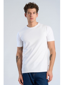 Lindbergh hvid T-shirt med rund hals – aktive størrelser XS, S, M, L, XL, XXL og XXXL