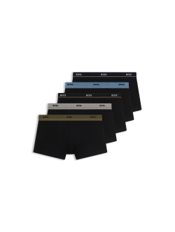 BOSS 5-pak Essential Menswear-trunks i sort med multifarvet linning til herre