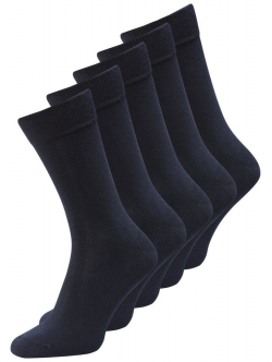 Jack & Jones 5-pak klassiske navy bomuldsstrømper til herre, onesize