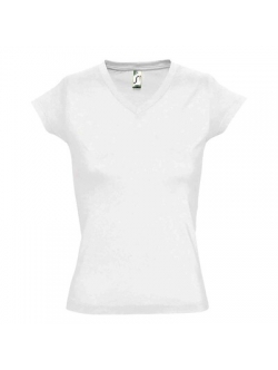 Sols faconsyet - lækker V-hals T-shirts i klassisk hvid til kvinder.