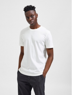 Selected Boris hvid printet T-shirt til herre, størrelse S og XL, outlet