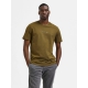 Selected Boris printet T-shirt i dark olive med rund hals til herre