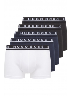 BOSS 5pak boksershorts/underbukser i sort, mørkeblå & hvid til herre