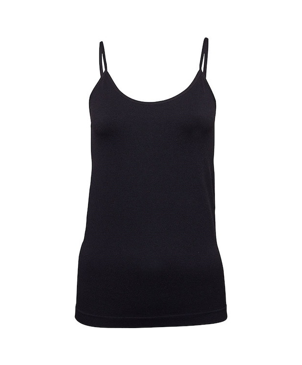 Decoy Top med Tynde Regulerbare Stropper i Sort til Kvinder - Blød Microfiber Singlet