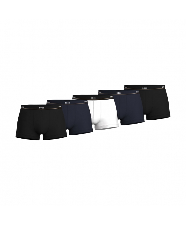 BOSS 5pak boksershorts/underbukser i sort, mørkeblå & hvid til herre