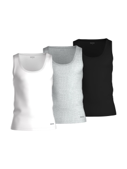 BOSS 3-pak tanktops sort, hvid og grå herre, M–XL