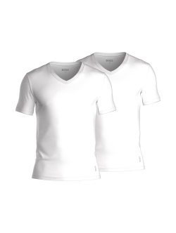 BOSS 2pak T-shirts med V-hals i hvid til herre.