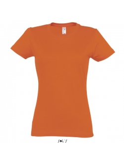 Orange faconsyet T-Shirt med rund hals til kvinder-Imperial