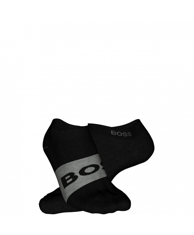 BOSS 2pak ankelstrømper lavet af bomuld med logo i sort til herre.