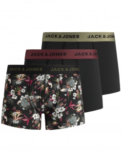 Jack & Jones 3-pak multifarvede microfiber-boxershorts herre, S, M, L, XL og XXL