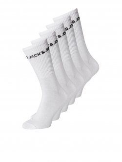 Jack & Jones 5-pak hvide tennisstrømper herre, onesize