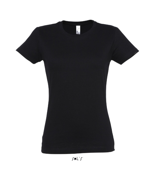 Se Sols faconsyet - T-Shirt i sort med rund hals til kvinder hos Sokkeposten.dk