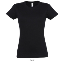 Sols faconsyet - T-Shirt i sort med rund hals til kvinder