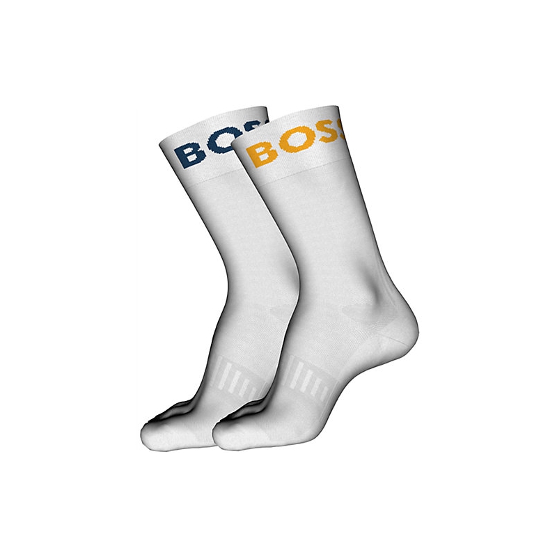 BOSS 2pak logo-strømper hvid i bomuld til - Gratis fragt