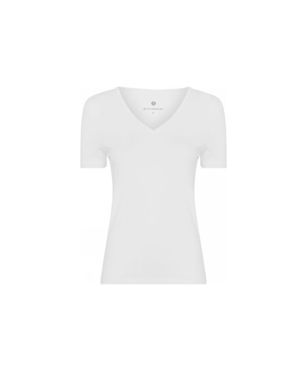 Se JBS of Denmark FSC-bambus slim fit T-shirt v-hals i hvid til kvinder hos Sokkeposten.dk