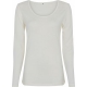 JBS of Denmark langærmet uld-T-shirt i ivory til kvinder i L og XL