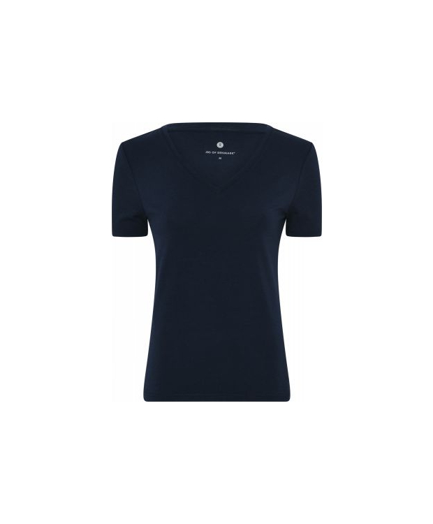 Se JBS of Denmark FSC-bambus T-shirt v-hals i navy til kvinder hos Sokkeposten.dk