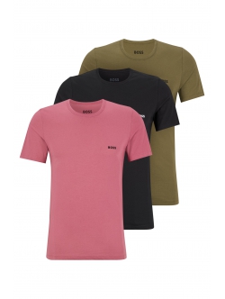 BOSS 3-pak T-shirts i Hvid, mørkeblå og grå til herre – aktive størrelser: S