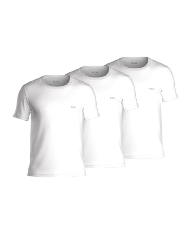 Billede af BOSS 3pak t-shirts med økologisk bomuld i hvid til herre hos Sokkeposten.dk