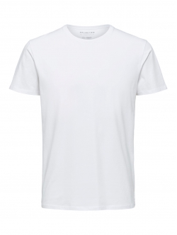 Selected t-shirt med økologisk bomuld i bright white til herre