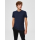 Selected T-shirt med rund hals i Navy Blazer til herre – aktive størrelser: S, M, L, XL, 2XL
