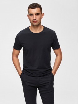 Selected T-shirt med rund hals i Sort til herre – aktive størrelser: M, L, XL, 2XL