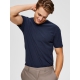 Selected T-shirt med V-hals i Navy Blazer til herre – aktive størrelser: S, L, XL, XXL, XXXL