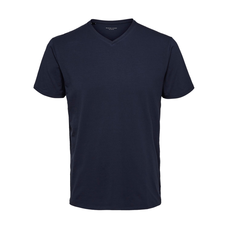 Selected t-shirt med v-hals navy til herre |Sokkeposten.dk