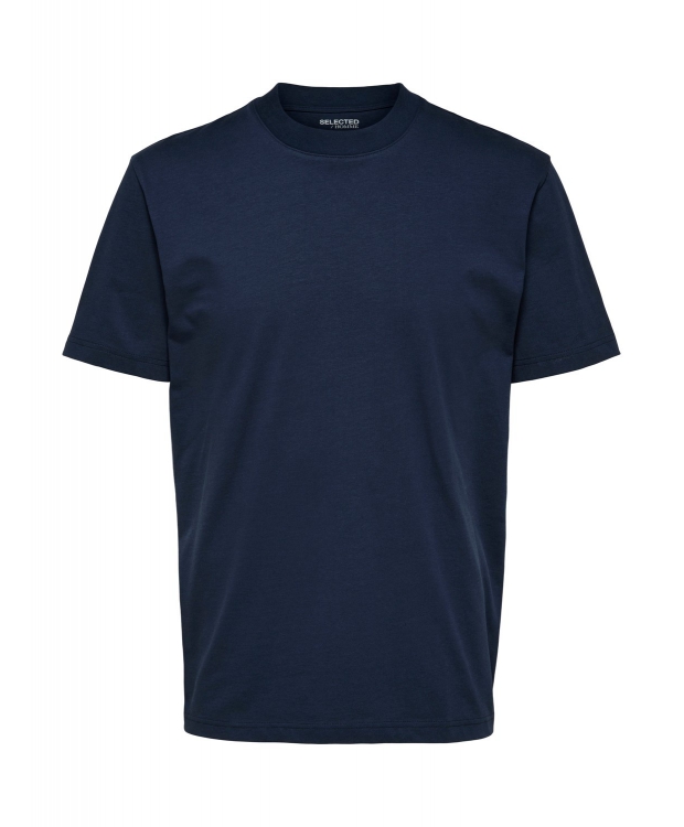 Se Selected relaxed fit t-shirt i navy blazer til herre hos Sokkeposten.dk