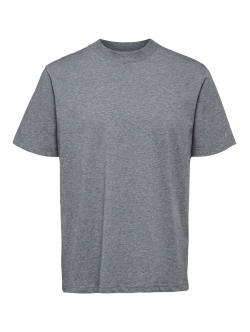 Selected relaxed fit t-shirt i medium grey melange til herre