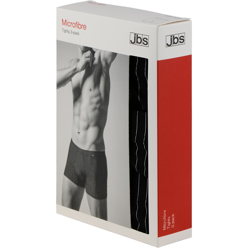 Lager hektar Slagter JBS 3-pak microfiber boxershorts/underbukser i sort med stiber |  Sokkeposten 