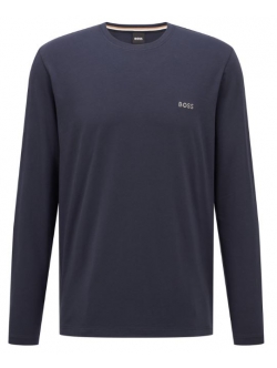 BOSS langærmet t-shirt lavet af økologisk bomuld i sort til herre.