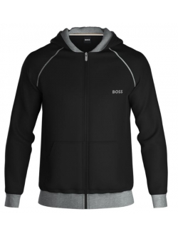 BOSS hoodie m. lynlås i sort