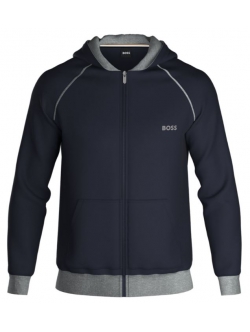 BOSS hoodie m. lynlås i sort