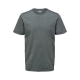 Selected økologisk bomuld standards t-shirt i black light grey til herre