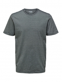 Selected økologisk bomuld standards t-shirt i black light grey til herre