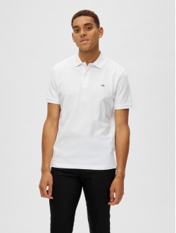 Selected klassisk polo i bright white til herre