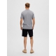 Selected Klassisk kortærmet polo i Medium Grey Melange til herre – aktive størrelser: L