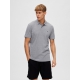 Selected Klassisk kortærmet polo i Medium Grey Melange til herre – aktive størrelser: L