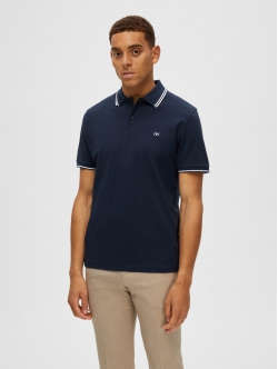Selected Kortærmet polo i Navy Blazer til herre – aktive størrelser: M