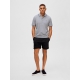 Selected Kortærmet polo i Medium Grey Melange til herre – aktive størrelser: M, XL