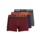 Jack & Jones 3-pak boxershorts i Burgundy til herre – aktive størrelser: S, M, L, XL, XXL