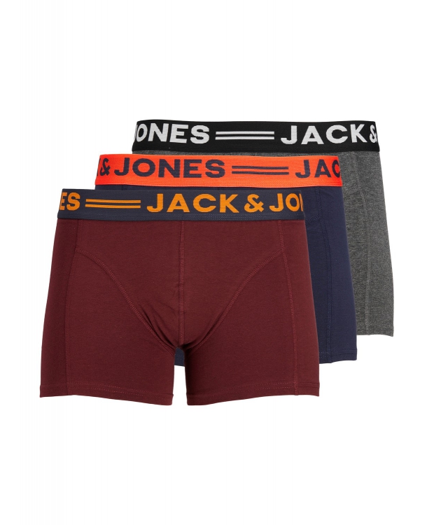 Jack & Jones 3pak underbukser/boksershorts i burgundy til herre